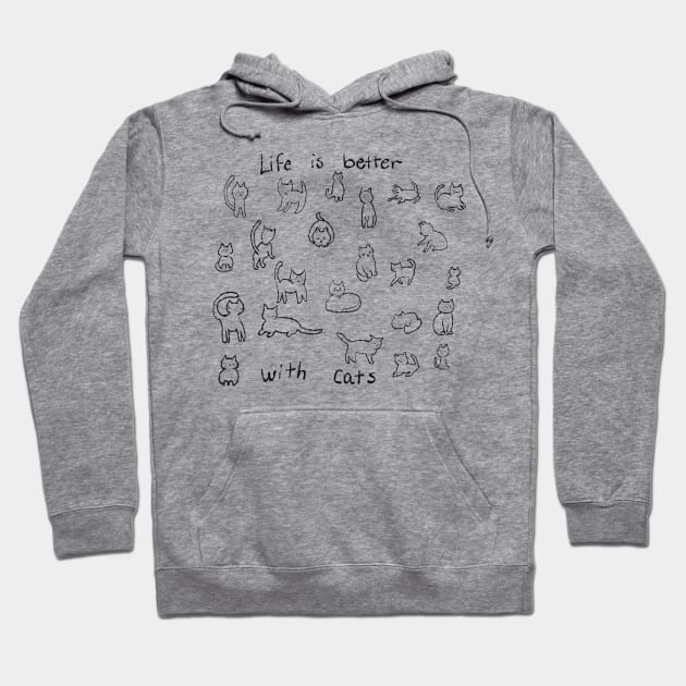 Life is better with cats, so many cats in such cute poses! Hoodie by Peaceful Pigments